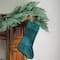 19" Traditional Velvet Christmas Stocking, Green